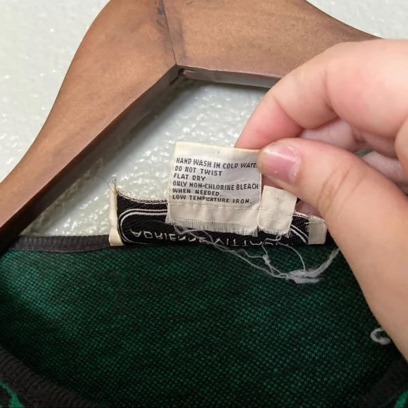 ADRIENNE VITTADINI Vintage Leopard Cardigan Small Green Black Y2K Dark Academia - Picture 7 of 11